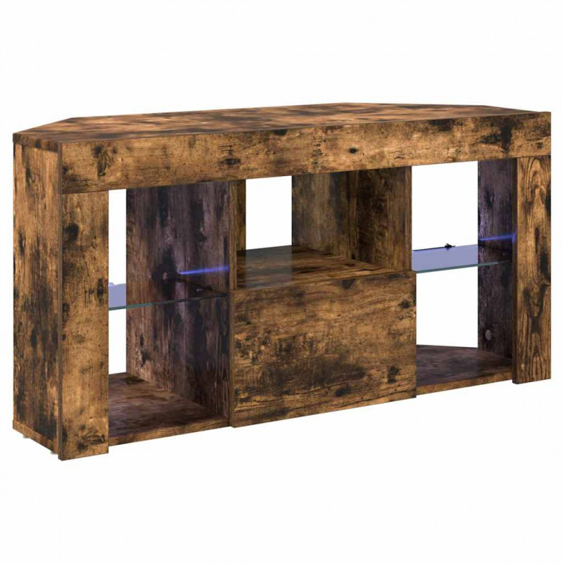 Kątowa szafka LED pod telewizor Dąb wędzony 100 x 40 x 50 cm