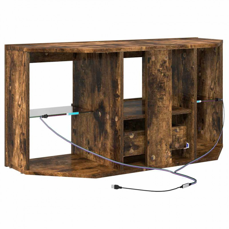 Kątowa szafka LED pod telewizor Dąb wędzony 100 x 40 x 50 cm