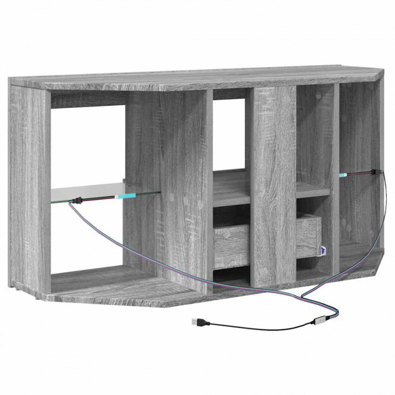 Kątowa szafka LED pod telewizor Szary Sonoma 100 x 40 x 50 cm