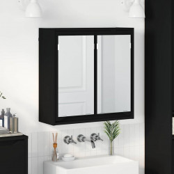 Szafka z lustrem do łazienki z półką Czarny 60 x 20 x 60 cm