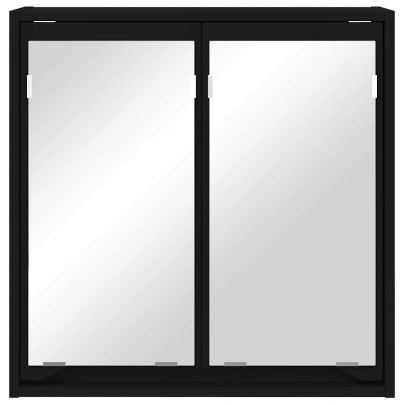 Szafka z lustrem do łazienki z półką Czarny 60 x 20 x 60 cm