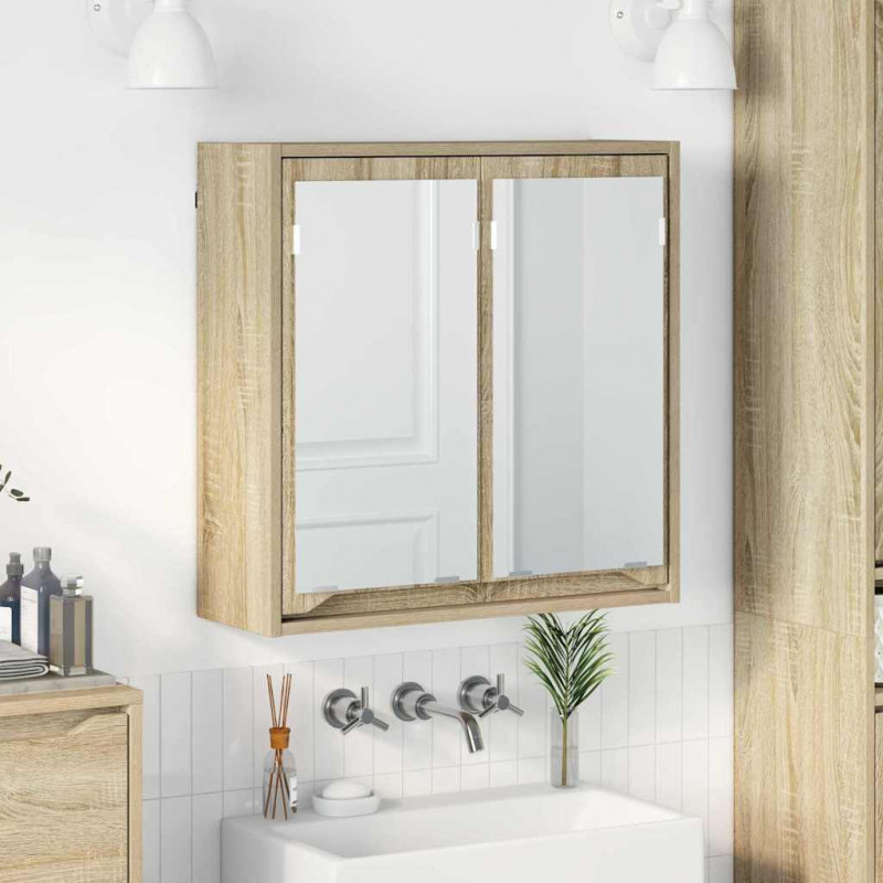 Szafka z lustrem do łazienki z półką Dąb Sonoma 60 x 20 x 60 cm