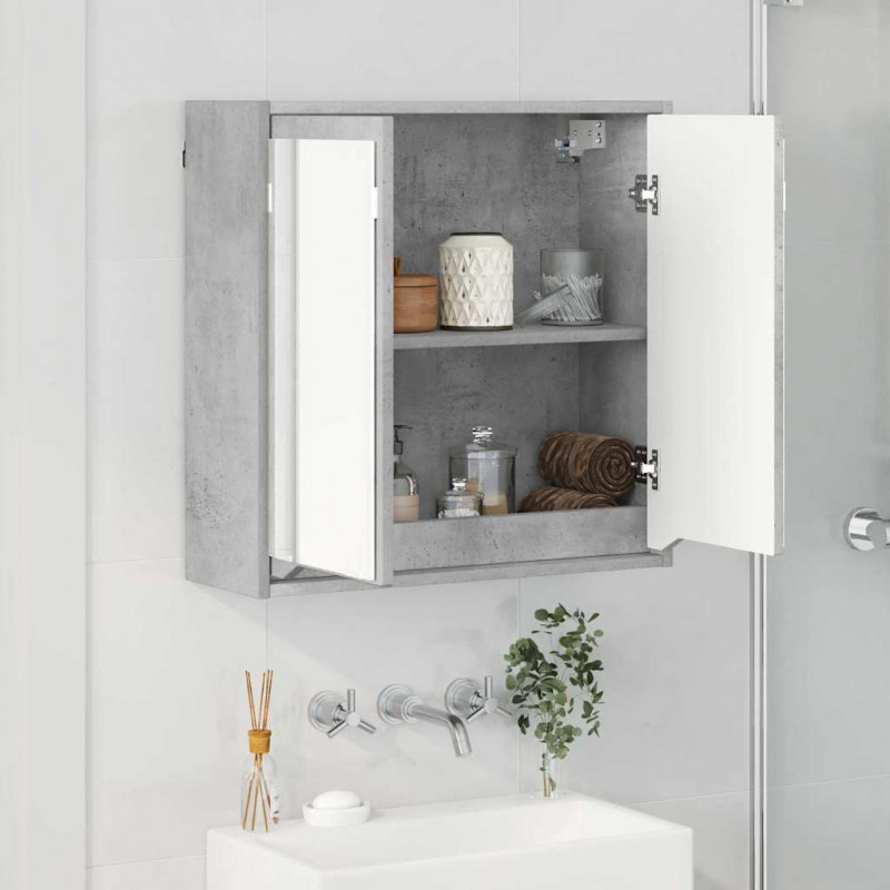 Szafka z lustrem do łazienki Betonowy szary 60 x 20 x 60 cm