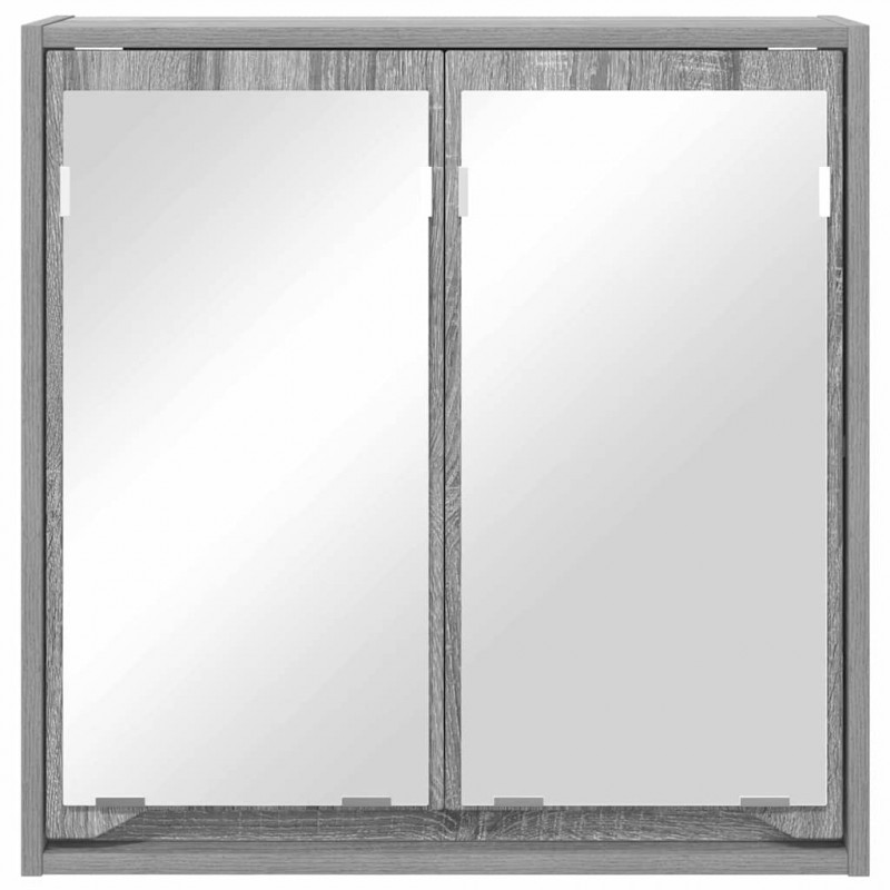 Szafka z lustrem do łazienki Szary Sonoma 60 x 20 x 60 cm