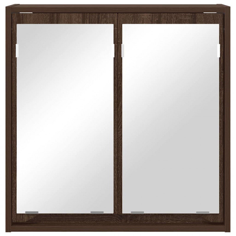 Szafka z lustrem do łazienki Brązowy dąb 60 x 20 x 60 cm