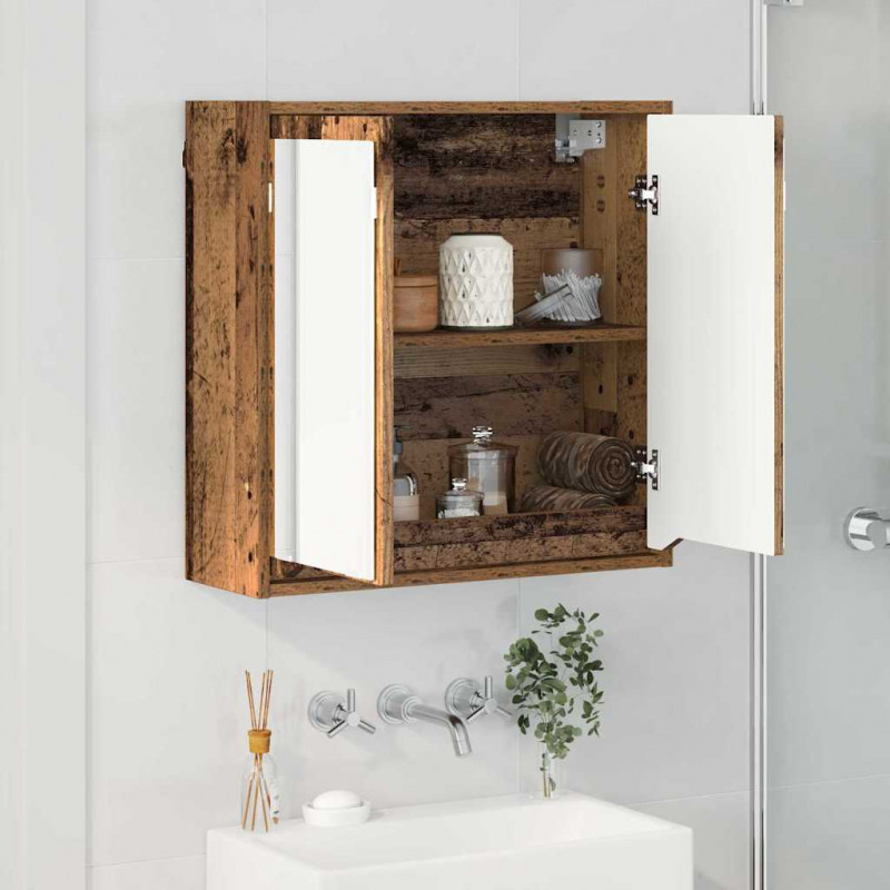 Szafka z lustrem do łazienki Stare drewno 60 x 20 x 60 cm
