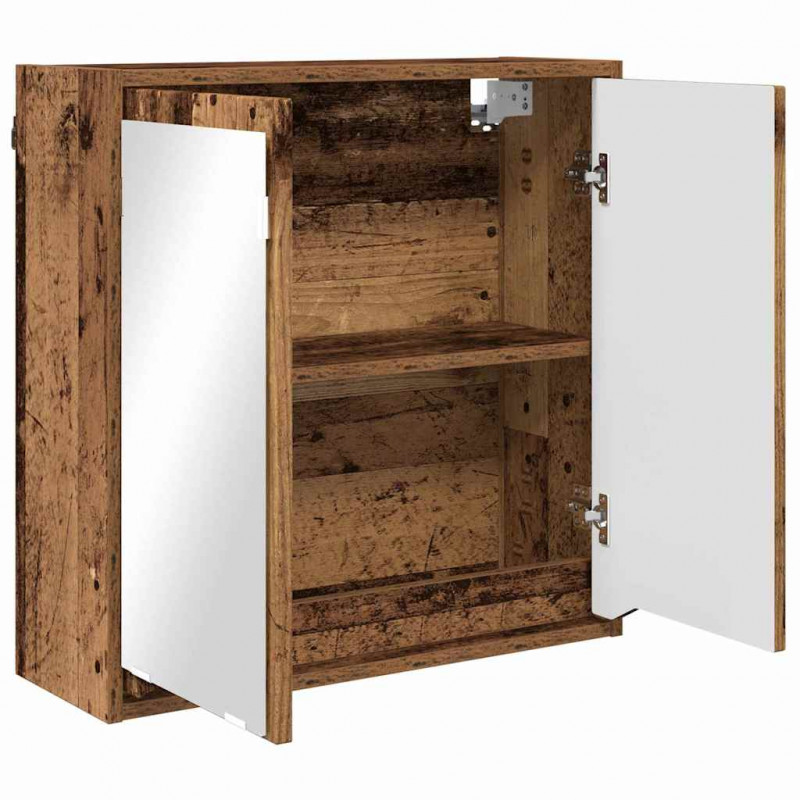 Szafka z lustrem do łazienki Stare drewno 60 x 20 x 60 cm