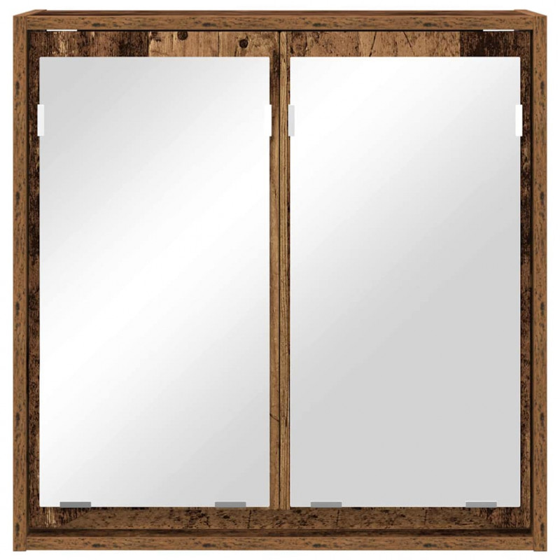 Szafka z lustrem do łazienki Stare drewno 60 x 20 x 60 cm