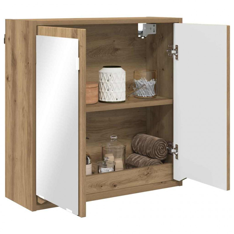 Szafka z lustrem do łazienki Dąb rzemieślniczy 60 x 20 x 60 cm
