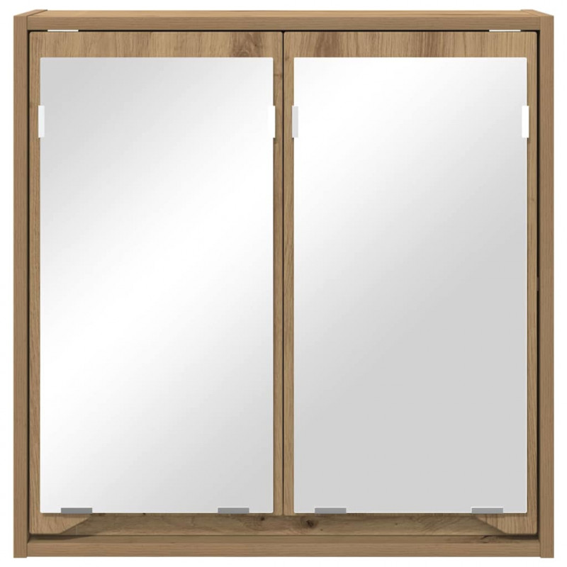 Szafka z lustrem do łazienki Dąb rzemieślniczy 60 x 20 x 60 cm