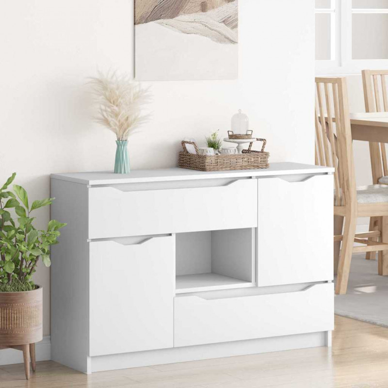 Bufet z szufladą Biały 100 x 30 x 65,6 Materiał drewnopochodny
