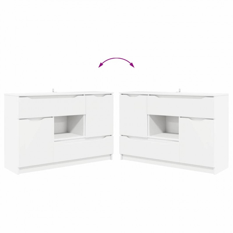 Bufet z szufladą Biały 100 x 30 x 65,6 Materiał drewnopochodny