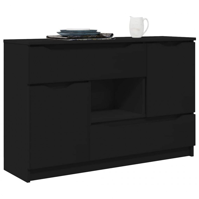 Bufet z szufladą Czarny 100 x 30 x 65,6 Materiał drewnopochodny