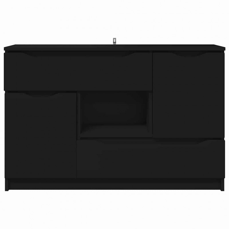 Bufet z szufladą Czarny 100 x 30 x 65,6 Materiał drewnopochodny