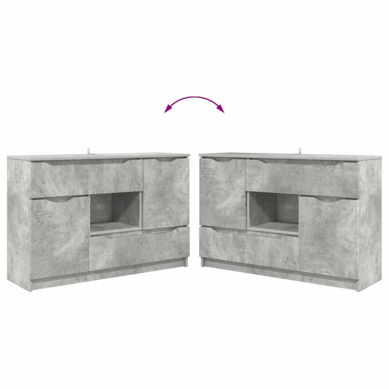 Bufet Betonowy szary 100 x 30 x 65,6 Materiał drewnopochodny
