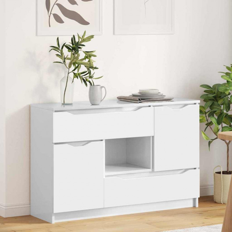 Bufet z szufladą Wysoki połysk biały 100 x 30 x 65,6