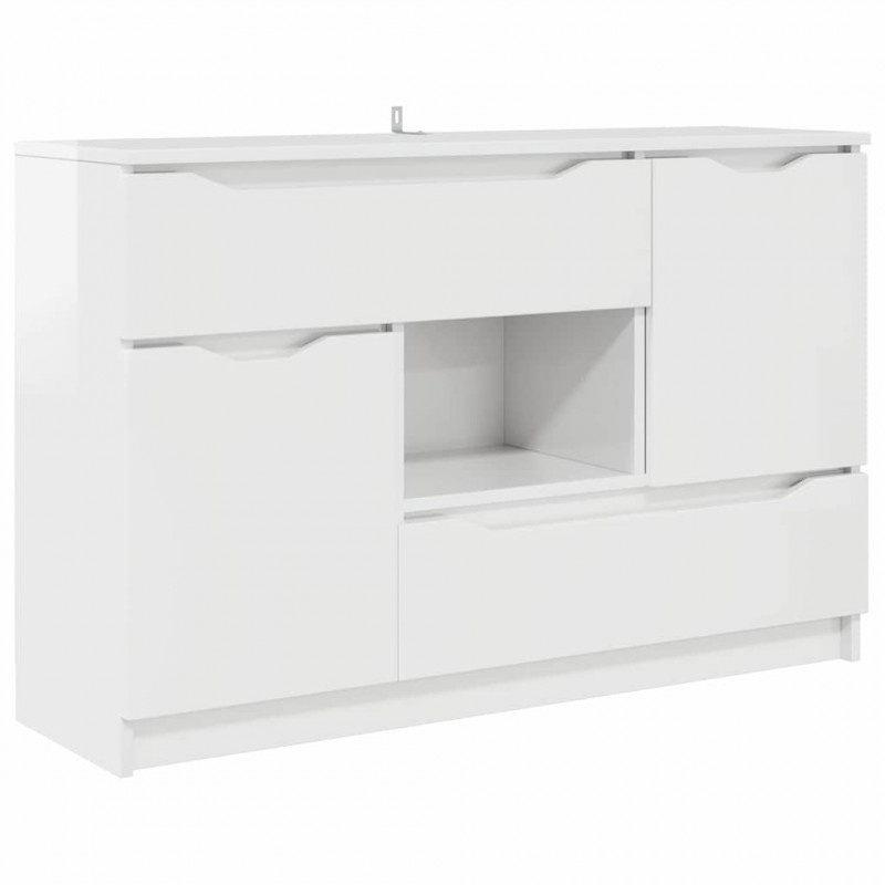 Bufet z szufladą Wysoki połysk biały 100 x 30 x 65,6