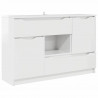 Bufet z szufladą Wysoki połysk biały 100 x 30 x 65,6