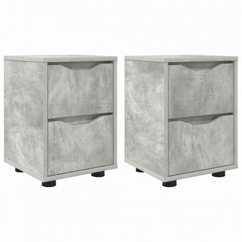 Szafki nocne z szufladą 2 pcs Betonowy szary 30,5 x 30 x 43 cm