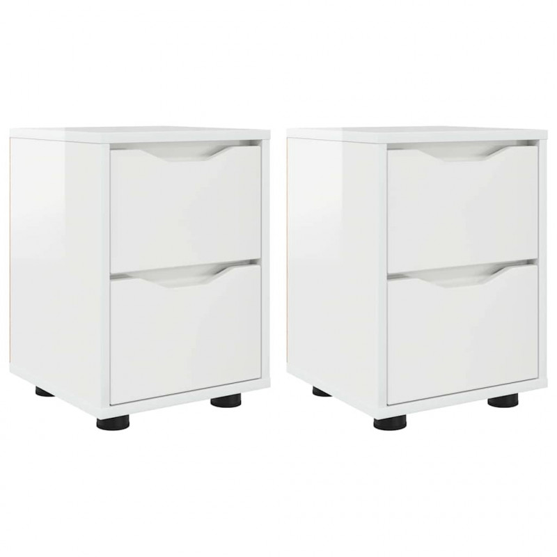 Szafki nocne 2 pcs Wysoki połysk biały 30,5 x 30 x 43 cm