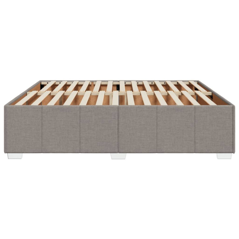 Rama łóżka bez materaca, taupe, 180x200 cm, obita tkaniną