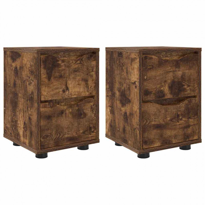 Szafki nocne z szufladą 2 pcs Dąb wędzony 30,5 x 30 x 43 cm