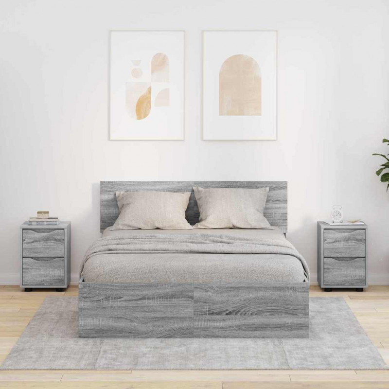 Szafki nocne z szufladą 2 pcs Szary Sonoma 30,5 x 30 x 43 cm