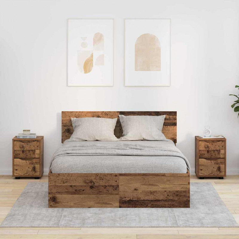 Szafki nocne z szufladą 2 pcs Stare drewno 30,5 x 30 x 43 cm