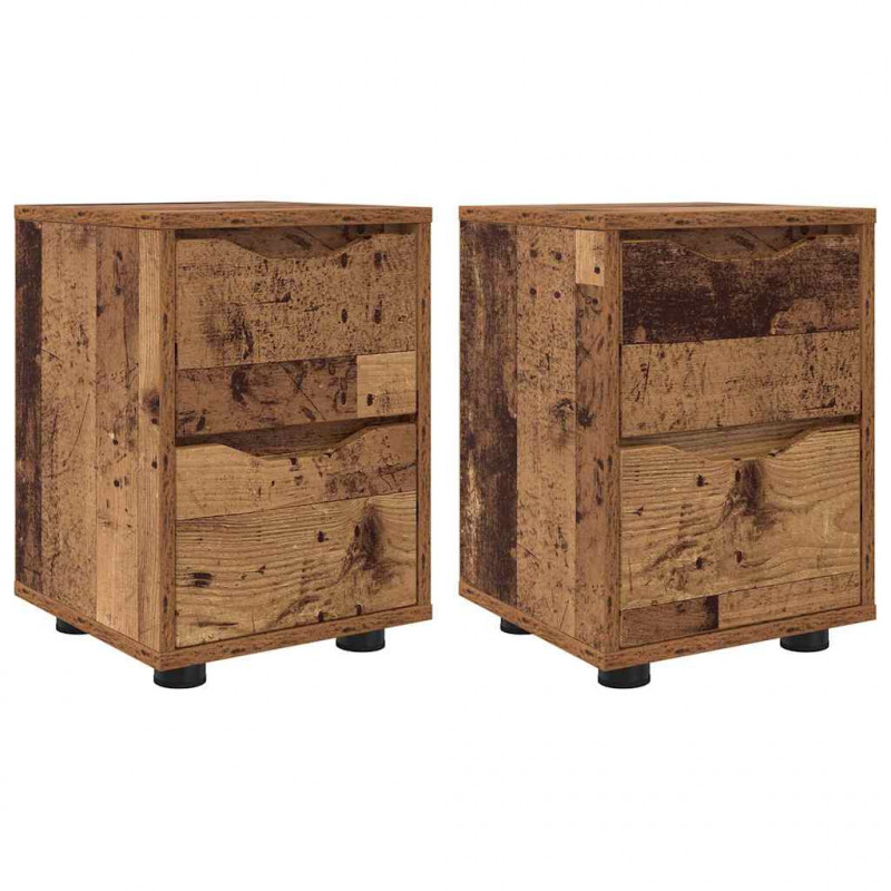 Szafki nocne z szufladą 2 pcs Stare drewno 30,5 x 30 x 43 cm