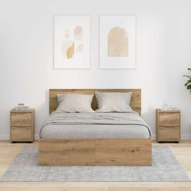Szafki nocne 2 pcs Dąb rzemieślniczy 30,5 x 30 x 43 cm