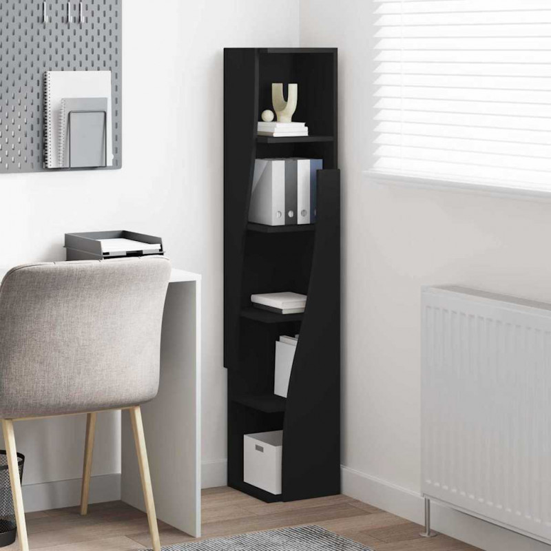Szafka narożna Czarny 27,5x27x140cm Materiał drewnopochodny