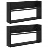 Regał na gazety z półką 2 pcs Czarny Dąb 60 x 12 x 30 cm