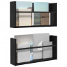 Regał na gazety z półką 2 pcs Czarny Dąb 60 x 12 x 30 cm