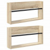 Regał na gazety z półką 2 pcs Dąb Sonoma 60 x 12 x 30 cm
