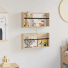 Regał na gazety z półką 2 pcs Dąb Sonoma 60 x 12 x 30 cm