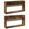 Regał na gazety z półką 2 pcs Dąb wędzony 60 x 12 x 30 cm