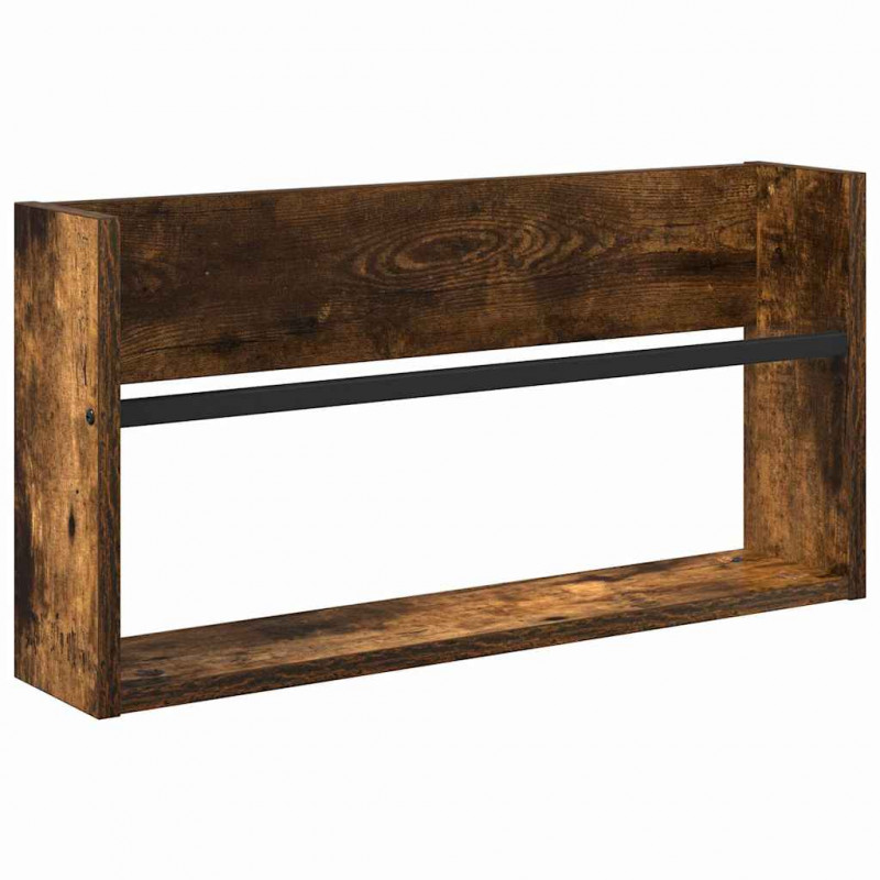 Regał na gazety z półką 2 pcs Dąb wędzony 60 x 12 x 30 cm