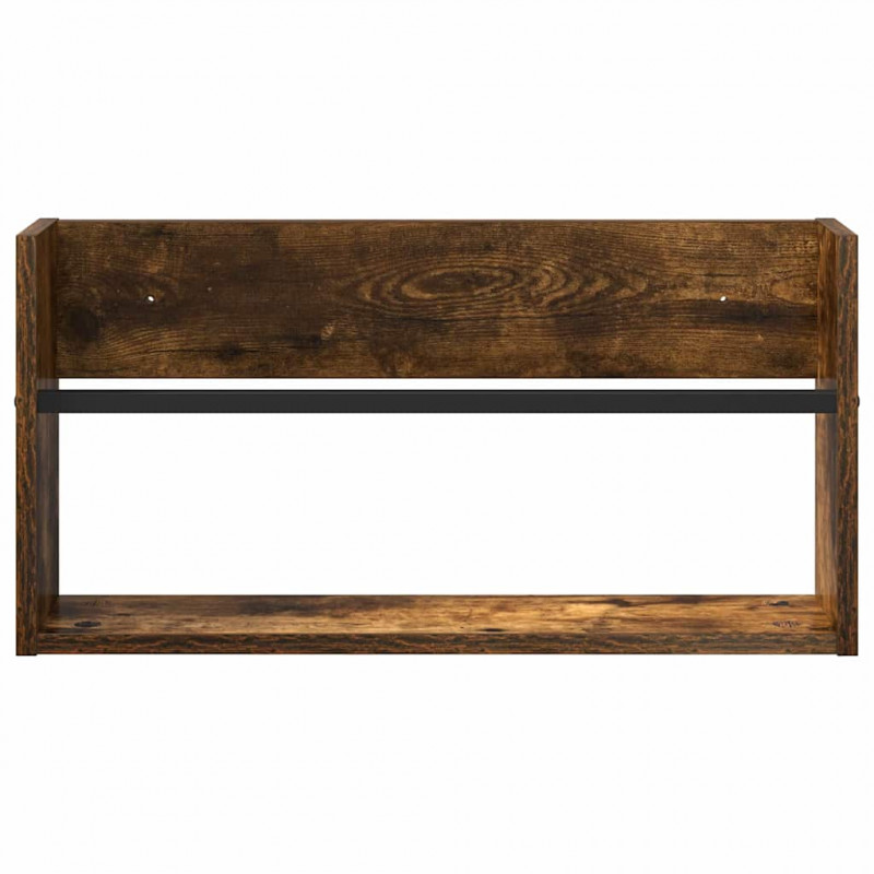 Regał na gazety z półką 2 pcs Dąb wędzony 60 x 12 x 30 cm