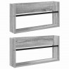 Regał na gazety z półką 2 pcs Szary Sonoma 60 x 12 x 30 cm
