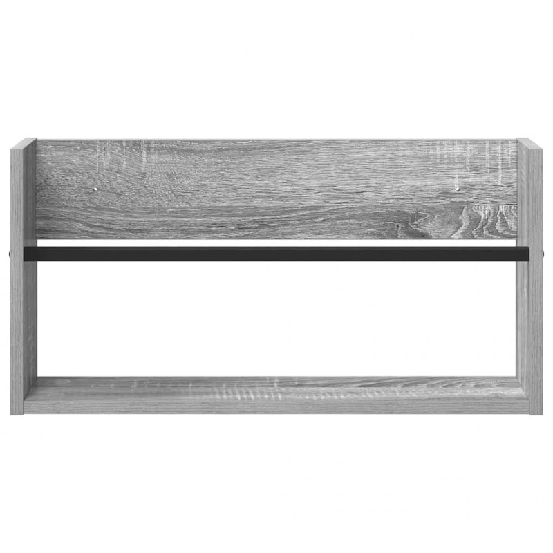 Regał na gazety z półką 2 pcs Szary Sonoma 60 x 12 x 30 cm