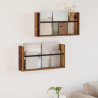 Regał na gazety z półką 2 pcs Stare drewno 60 x 12 x 30 cm