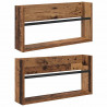 Regał na gazety z półką 2 pcs Stare drewno 60 x 12 x 30 cm