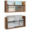 Regał na gazety z półką 2 pcs Stare drewno 60 x 12 x 30 cm