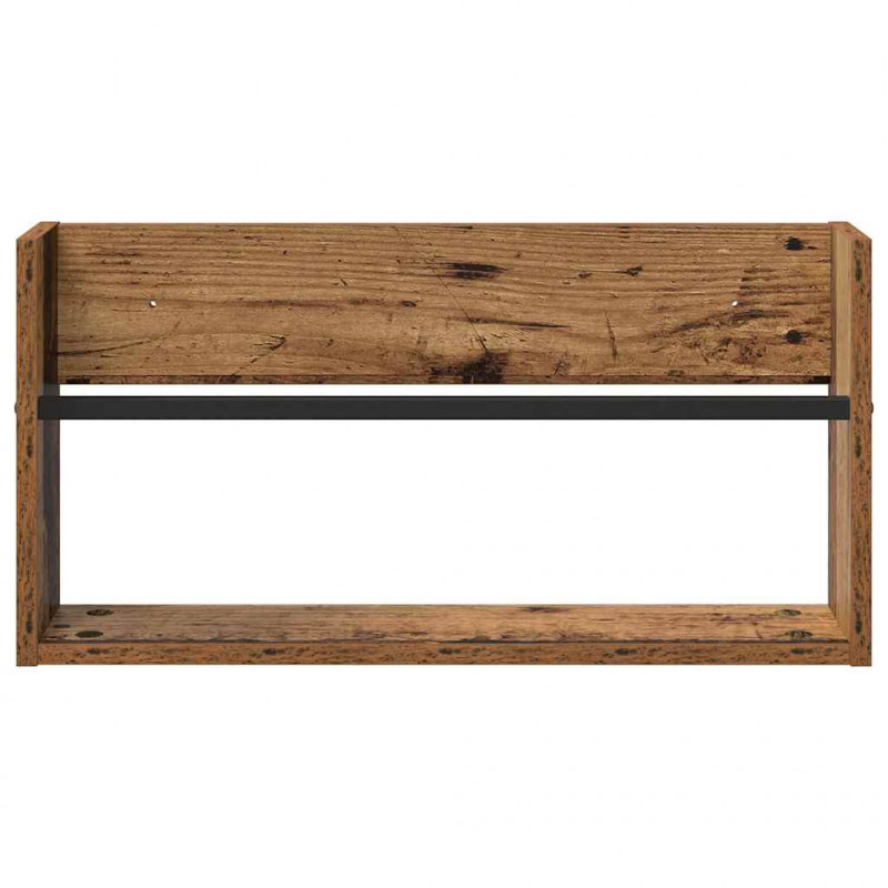 Regał na gazety z półką 2 pcs Stare drewno 60 x 12 x 30 cm