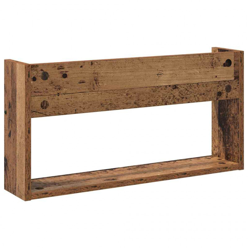Regał na gazety z półką 2 pcs Stare drewno 60 x 12 x 30 cm
