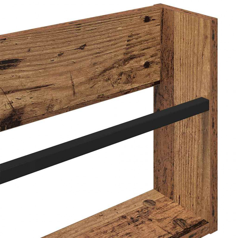 Regał na gazety z półką 2 pcs Stare drewno 60 x 12 x 30 cm