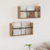 Regał na gazety z półką 2 pcs Dąb rzemieślniczy 60 x 12 x 30 cm