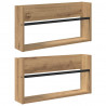 Regał na gazety z półką 2 pcs Dąb rzemieślniczy 60 x 12 x 30 cm
