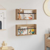 Regał na gazety z półką 2 pcs Dąb rzemieślniczy 60 x 12 x 30 cm