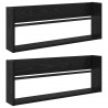 Regał na gazety z półką 2 pcs Czarny Dąb 80 x 12 x 30 cm